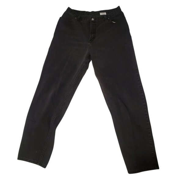 Vintage Womens Mom Jeans High Waist Tapered 16 Faded Glory Dark Grey 90s Y2K - Picture 1 of 6